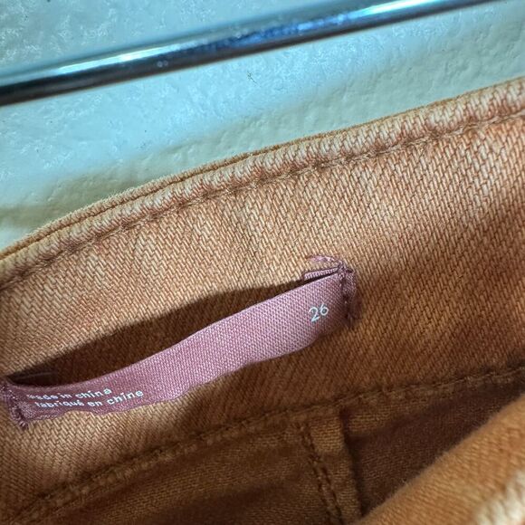 Anthropologie Pilcro The Column Straight Leg Jeans Burnt Orange Size 26 Classic - Picture 9 of 13